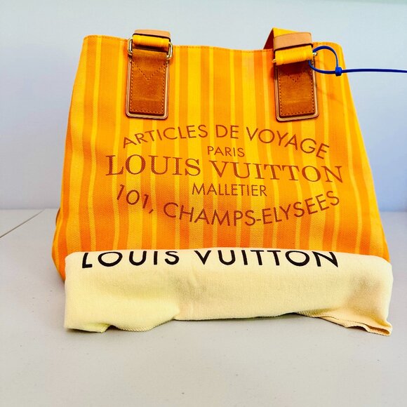 AUTHENTIC LOUIS VUITTON ARTICLES DE VOYAGE PARIS BEACH CABAS PRINTED CANVAS TOTE - Picture 1 of 13
